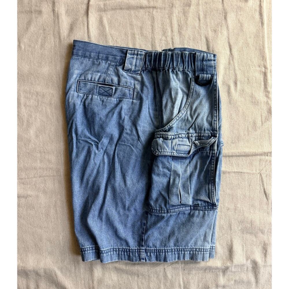 Vintage Sun River Clothing Co 90's Denim Cargo Hiking Shorts Size 36 Utility - Picture 2 of 12